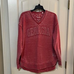 Pressbox Georgia red V-neck sweatshirt sz M